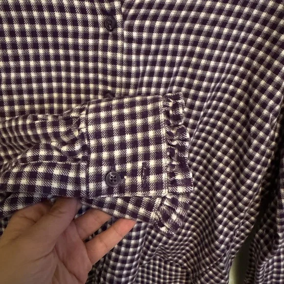 Simons Black and White Plaid Button Down Shirt - Picture 4 of 6